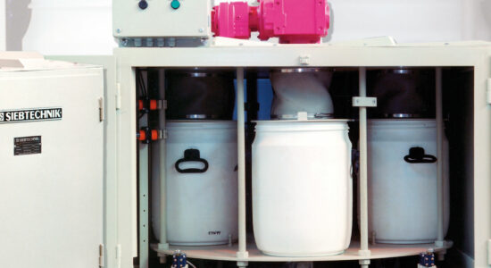 Sample collector, you can see the individual sample collection containers (in this case drums) in the storage station