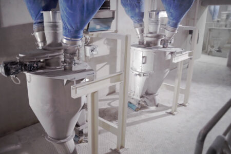 Rotary pipe divider in limestone quarry - plant for the production of crushed stone and chippings