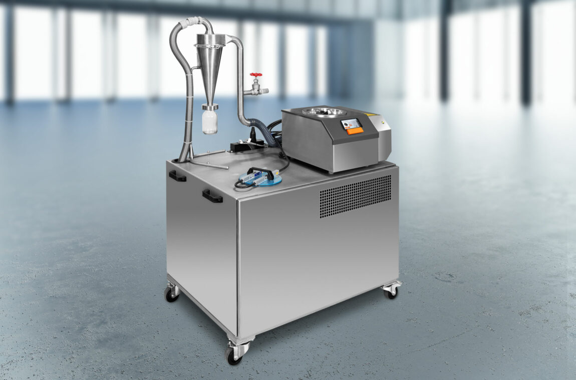 Air jet sieve SLS with base cabinet and accessories